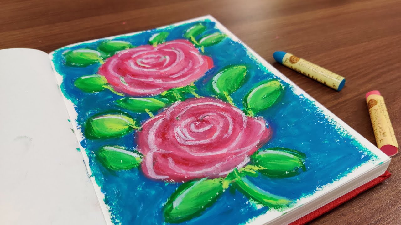 Day 2: Roses in Oil Pastel + My week at home so far | Saminspire