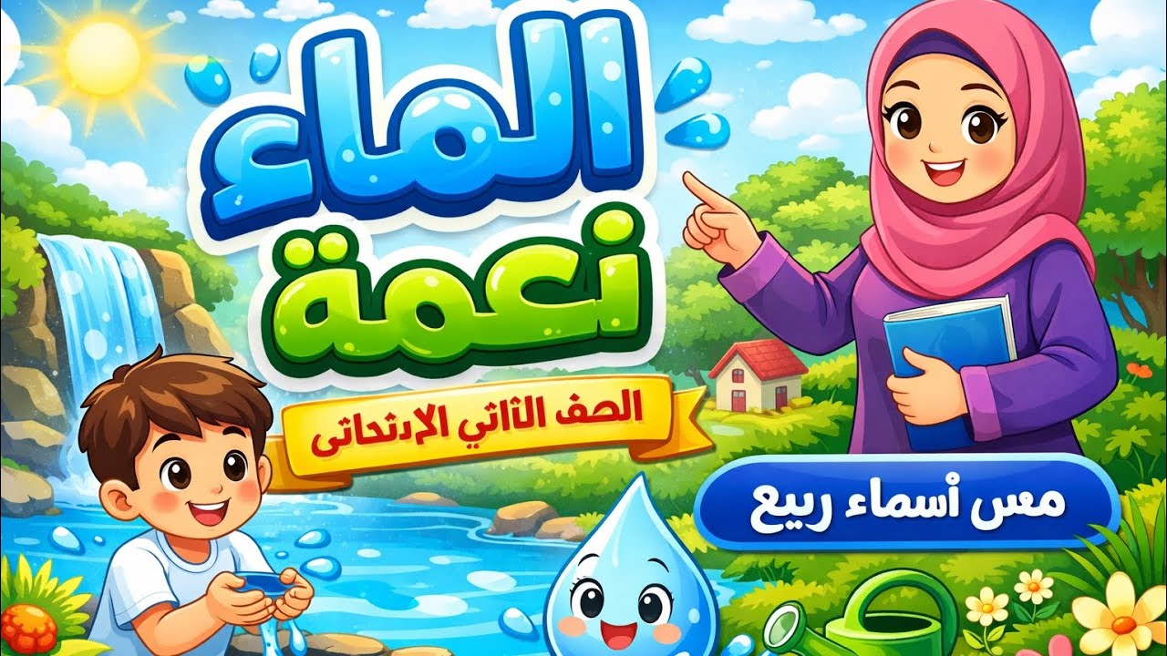 الماء نعمة الصف الثاني الابتدائي الترم الثاني عام 2026 مس أسماء ربيع ❤️