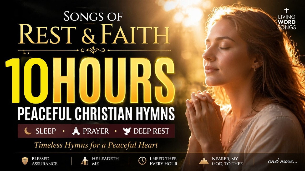 10 Hours Hymns for Sleep 🌙 Songs of Rest & Faith | Peaceful Piano Worship
