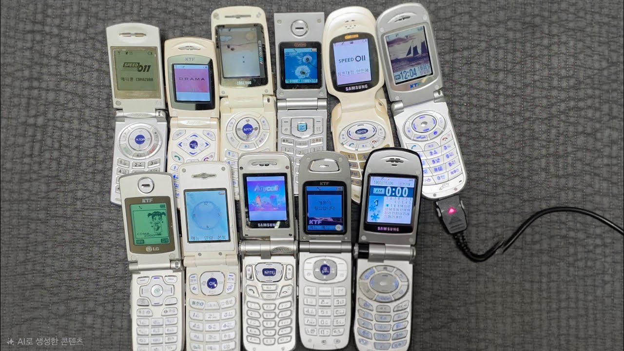 오래된 옛날폰 부팅영상 (애니콜,싸이언,큐리텔 피쳐폰) - All my old phones startup and shutdown (Samsung, LG, pantech)
