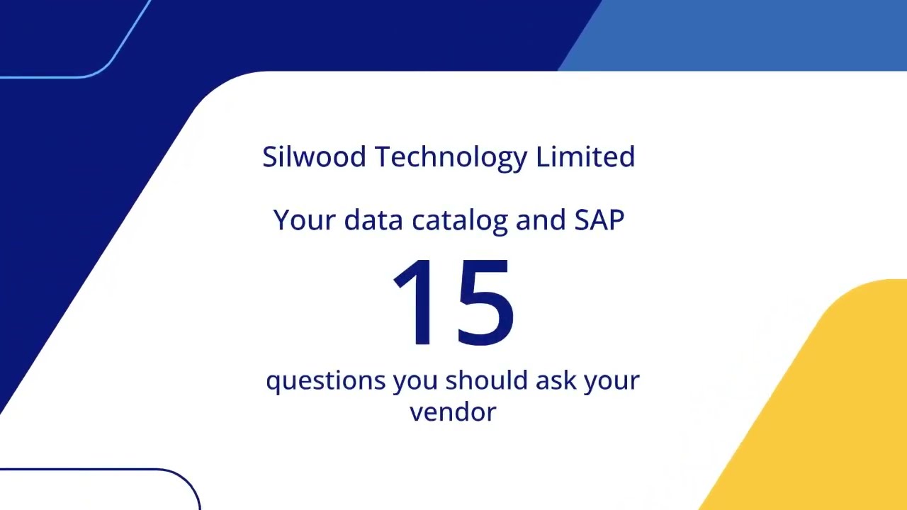 Your data catalog and SAP - 15 questions to ask your vendor