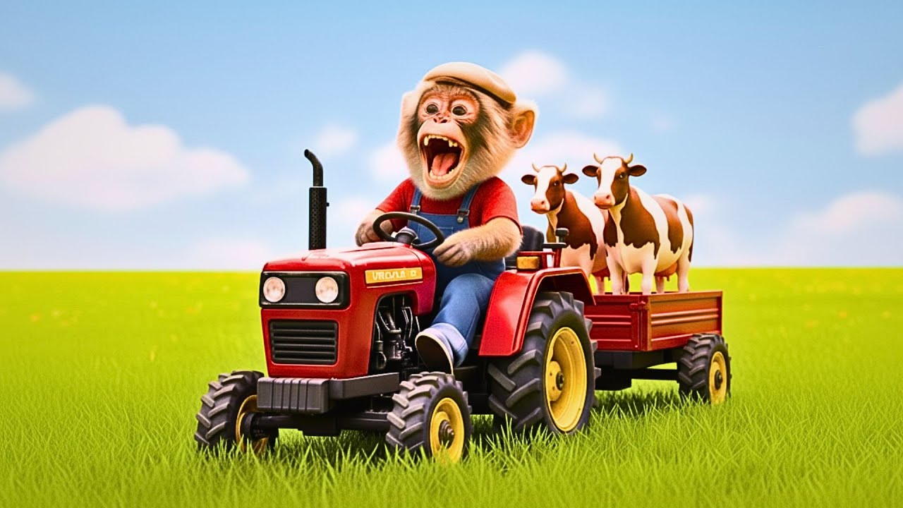 Funny Monkey Videos For Kids – A Day in the Life of Kaka the Monkey at the Farm