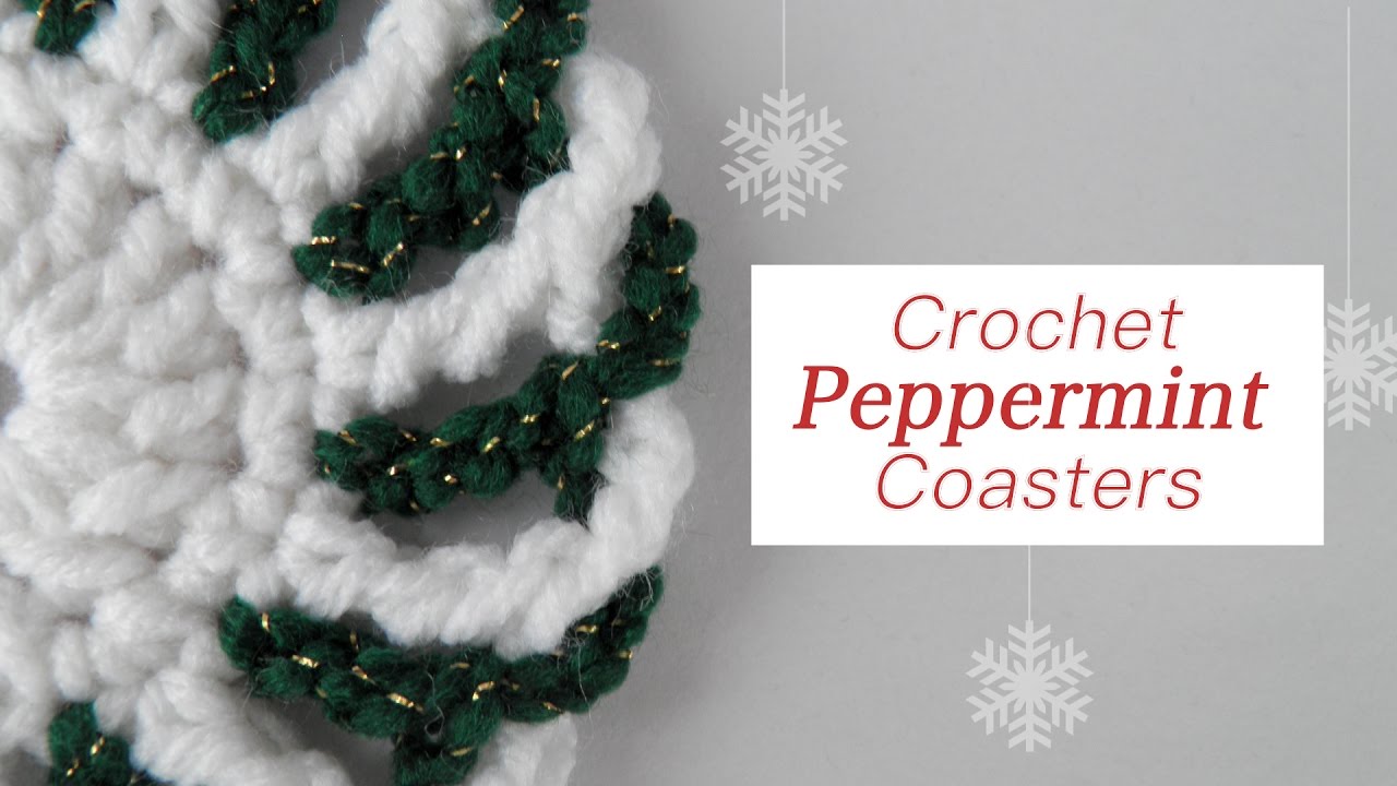 HOLI-DIY Crochet Peppermint Coasters