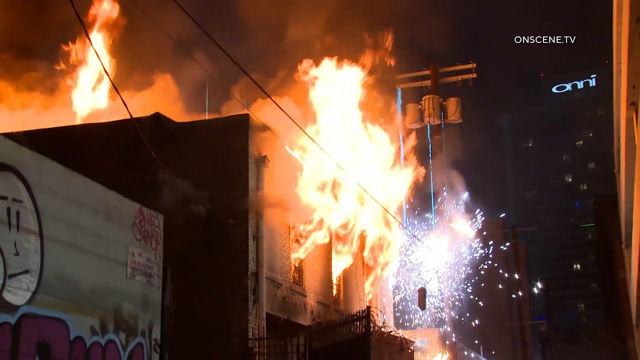 Explosive Fire Caught on Camera in DTLA