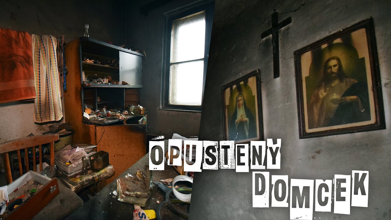 Tmavý nepríjemný opustený domček pri koľajniciach
