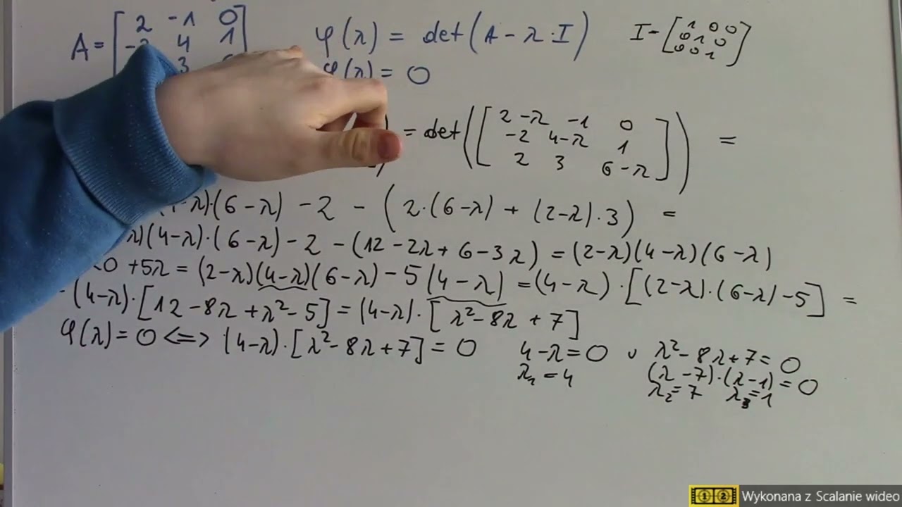 Wartości własne, wektory własne, krotność algebraiczna, krotność geometryczna - 3  przykłady