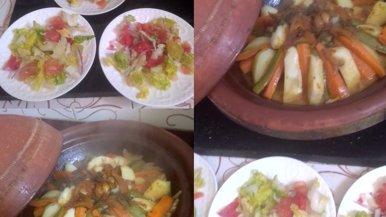طاجين دجاج بالخضر