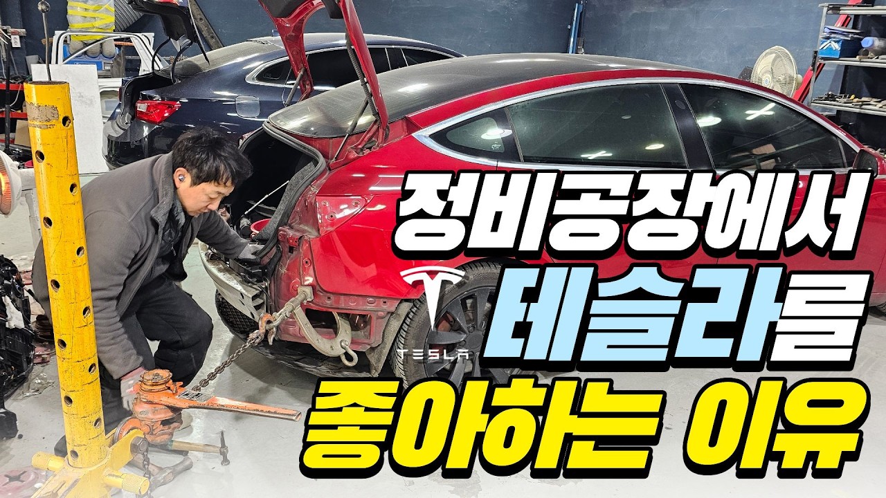잘 찌그러지는 테슬라 뒤휀다, 정비공장에선 오히려 반가운 구조