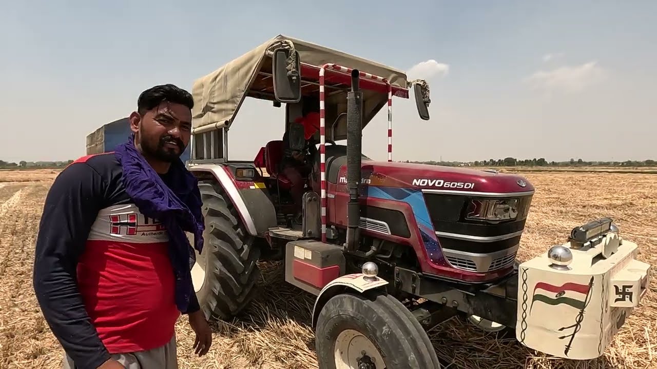 टक्कर देने वाला है कोई और ट्रैक्टर CRDI Technology के साथ Mahindra NOVO 605 DI tractor Straw reaper