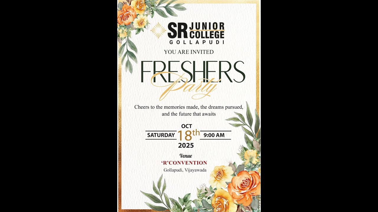 SR JR COLLEGE's Freshers Party celebrations 2025