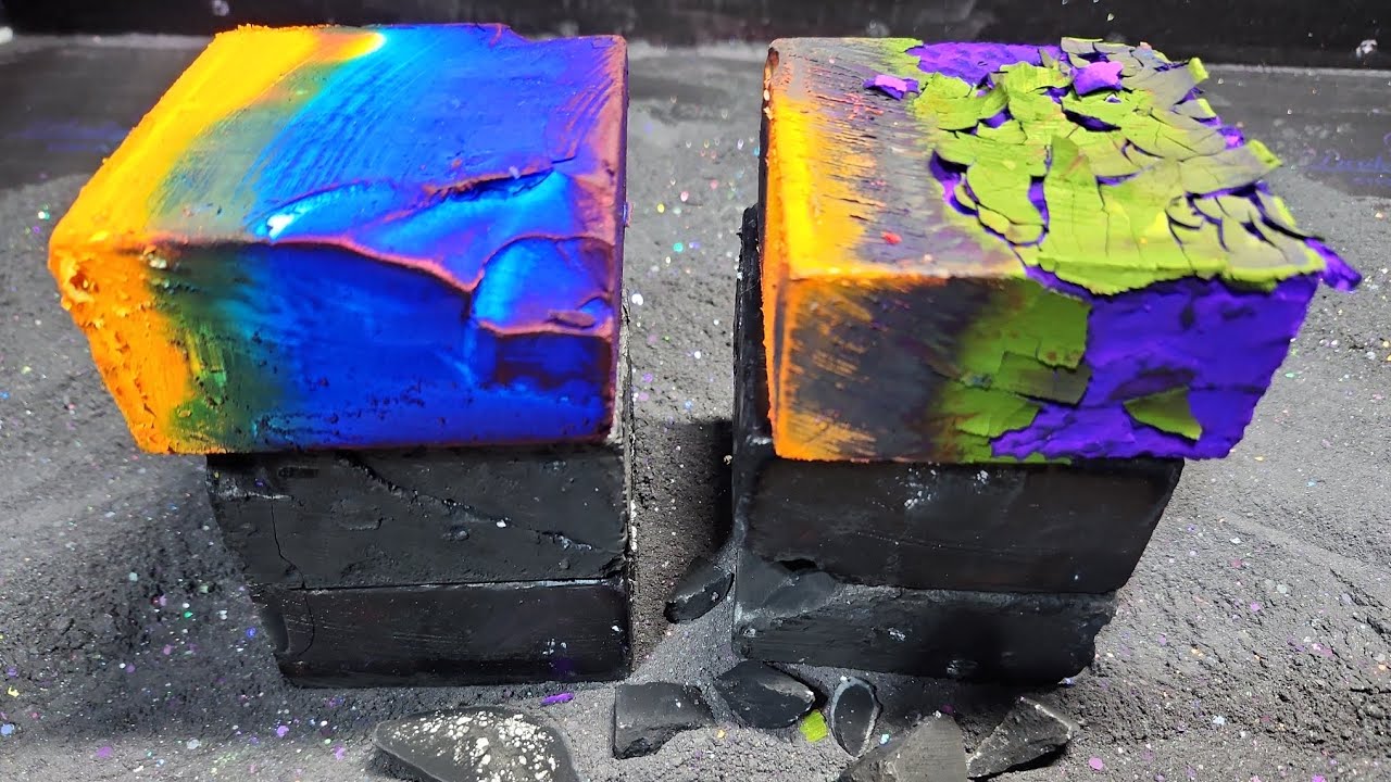 Dyed Chalk Blocks | ASMR I Oddly Satisfying