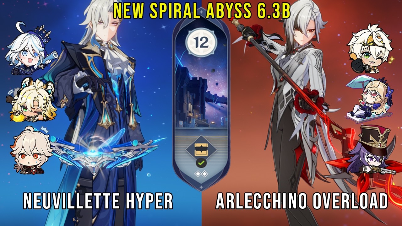C0 Neuvillette Hypercarry and C0 Arlecchino Overload | Genshin Impact Abyss 6.3b Floor 12 9 Stars
