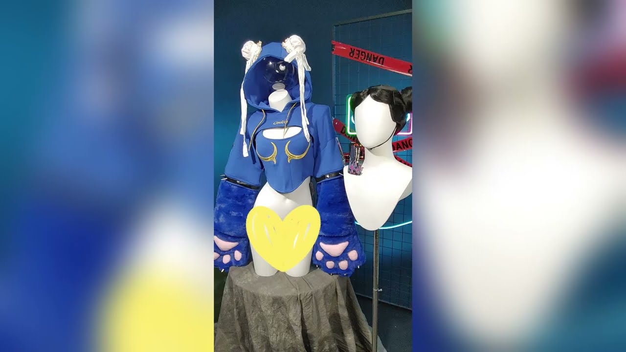 Chun-Li Vibes! 🥋 Blue Cat Paw Hoodie 🔥 | Anime Streetwear Drop! 💙