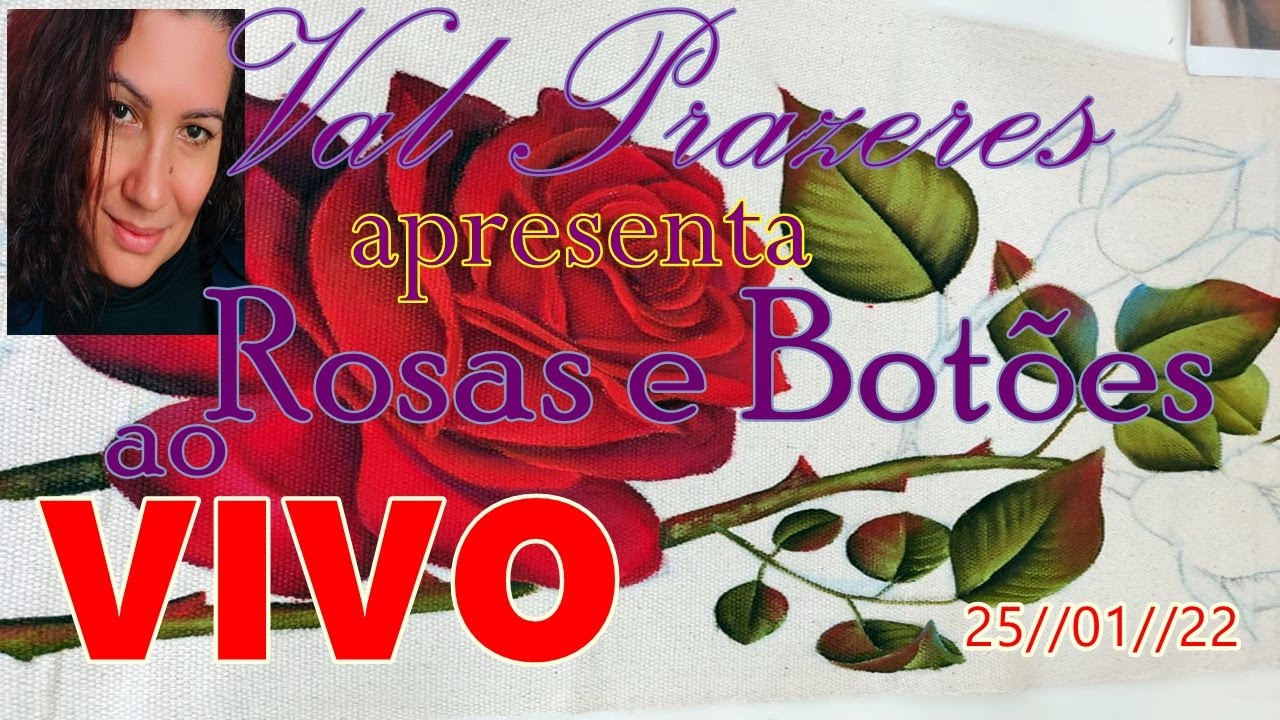 Pintura de rosas e botões