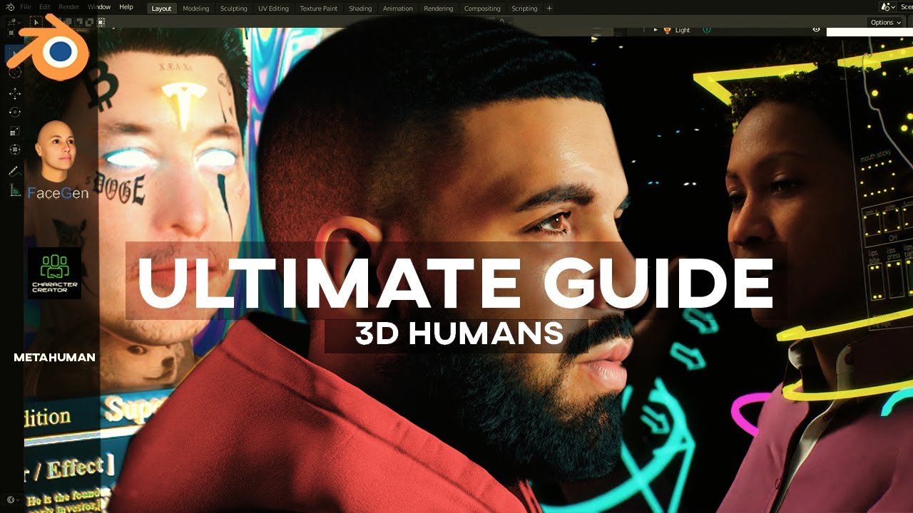 4 WAYS To Make 3D CHARACTERS In Under 17 MINS ! *ULTIMATE GUIDE* Blender, FaceGen, MetaHuman, CC3