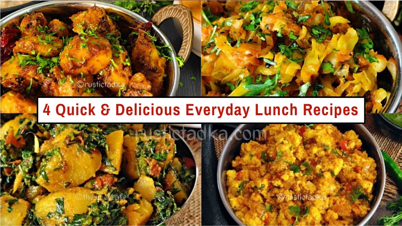 4 Quick & Delicious Everyday Lunch Recipes | Healthy Lunch Ideas | Vegetarian Indian Lunch Recipes
