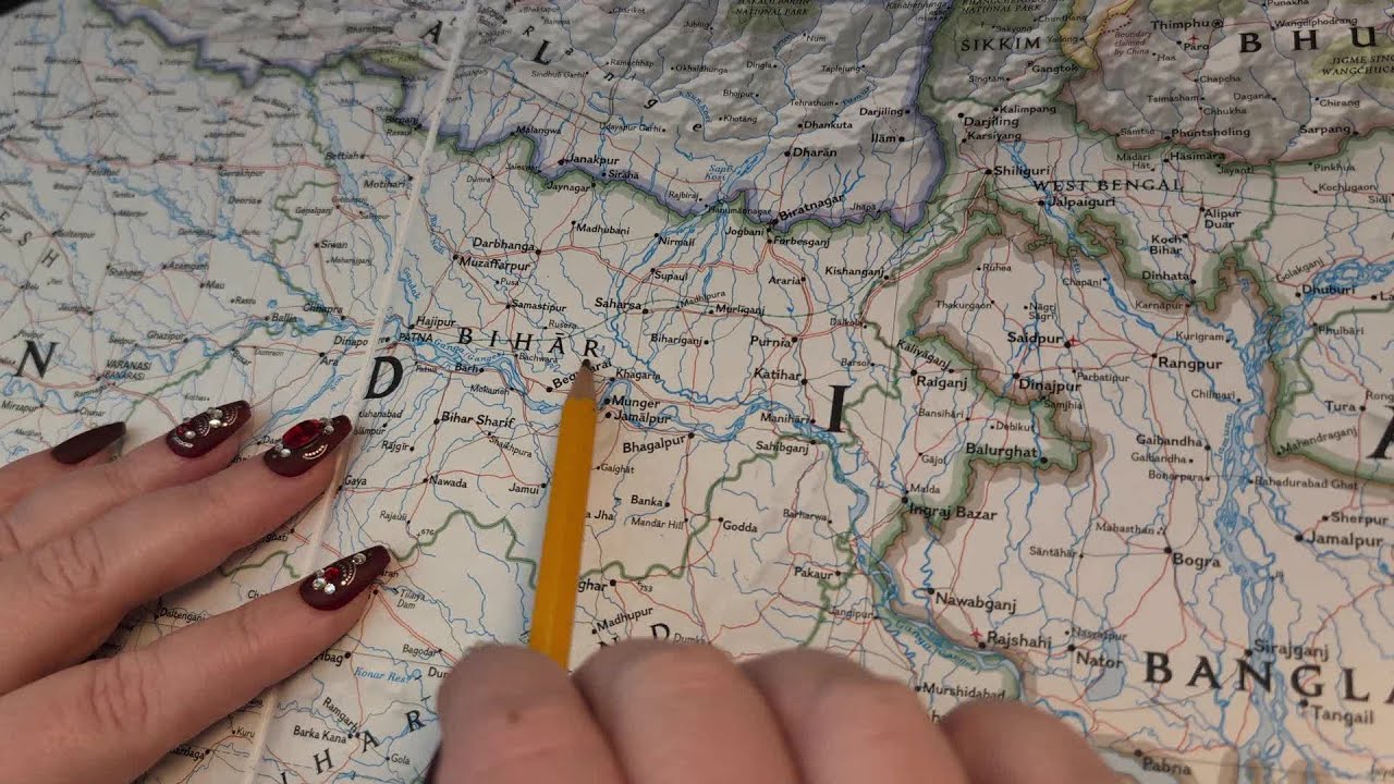 ASMR ~ Bihar, India History & Geography ~ Soft Spoken Map Tracing Google Earth