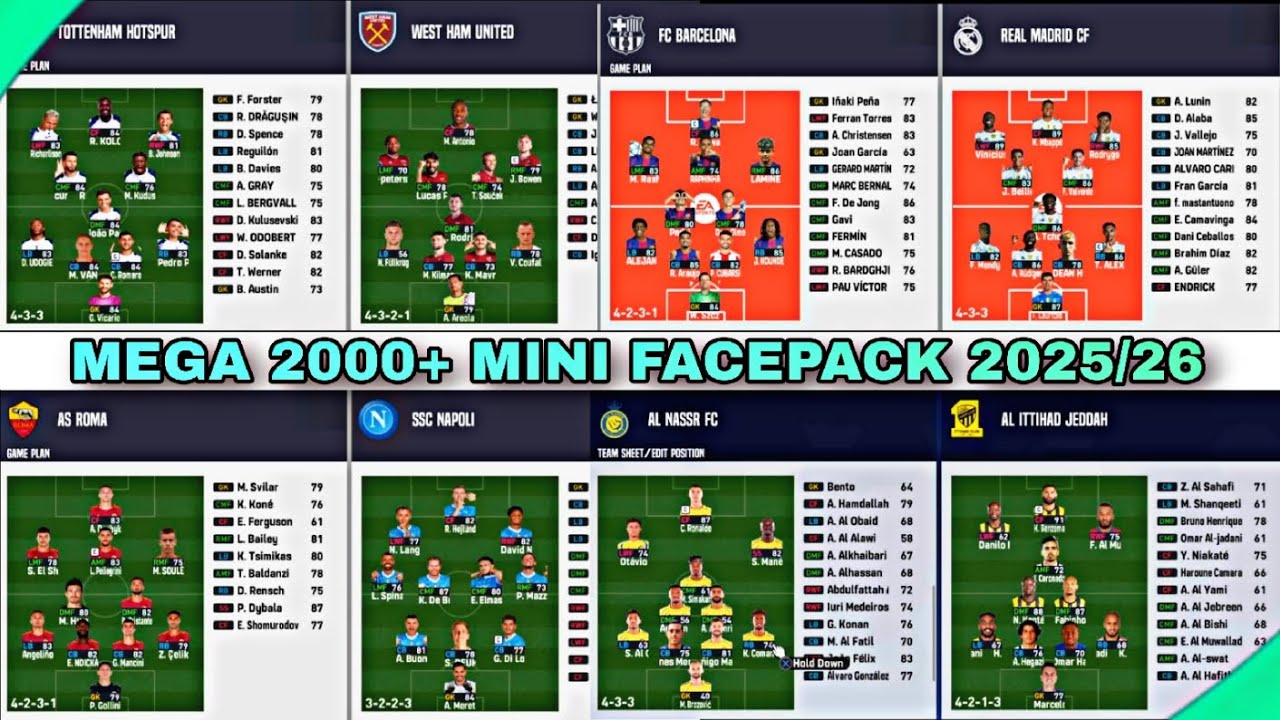 🔥 INSANE Mega Miniface Pack 2025/26 for PES 2021 & Football Life 2026! (Full Season Update)