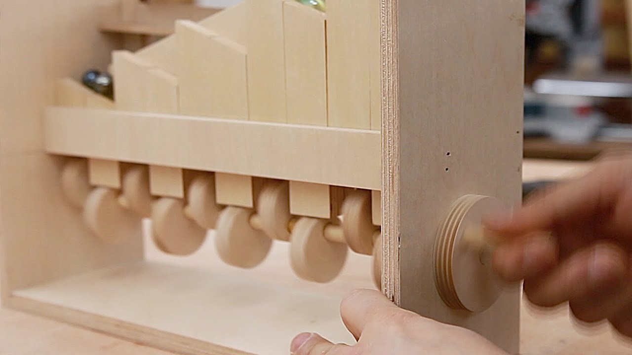 Awesome Woodworking Lift Idea! / Marble lifter / woodcrafts toy / mechanism