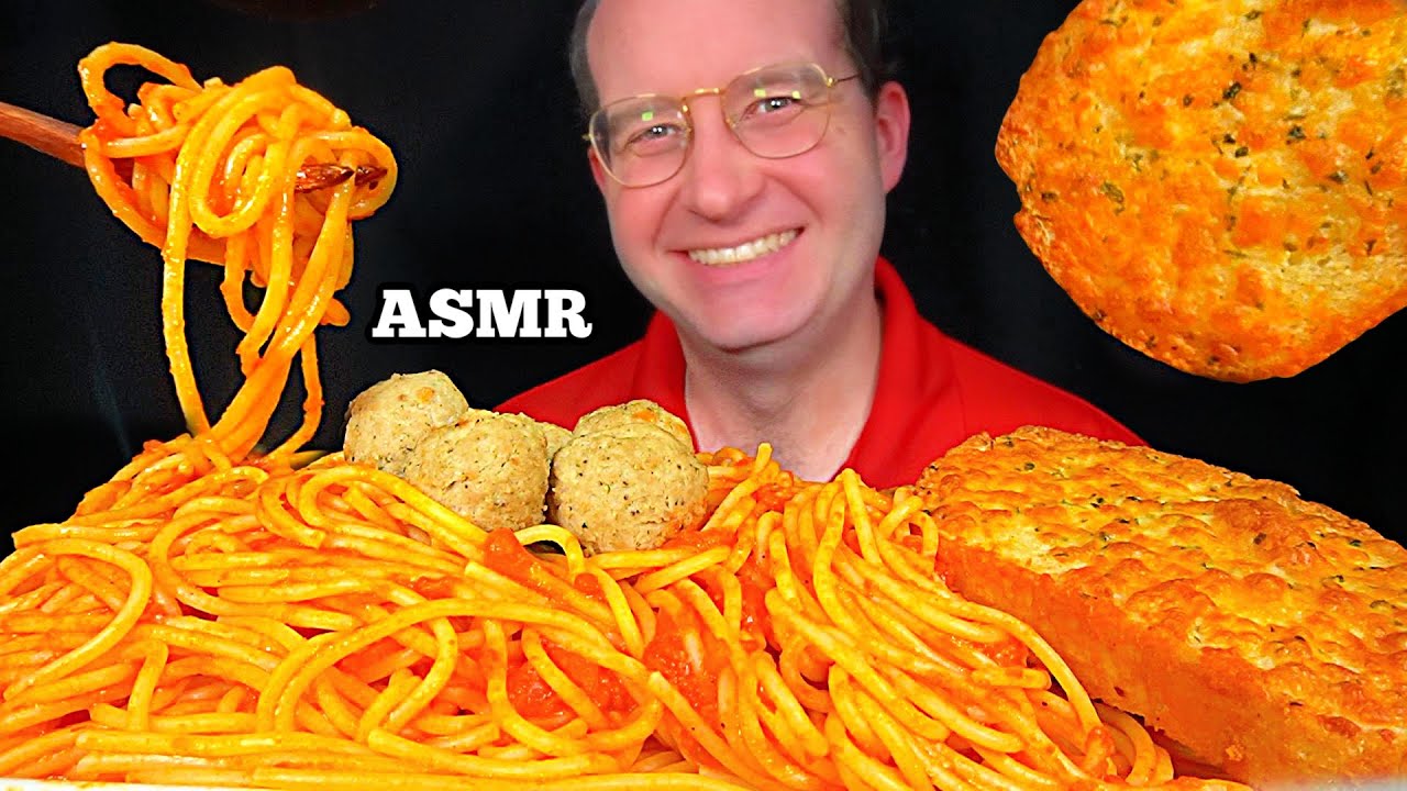 ASMR SPAGHETTI & MEATBALLS MUKBANG (No Talking) EATING SOUNDS