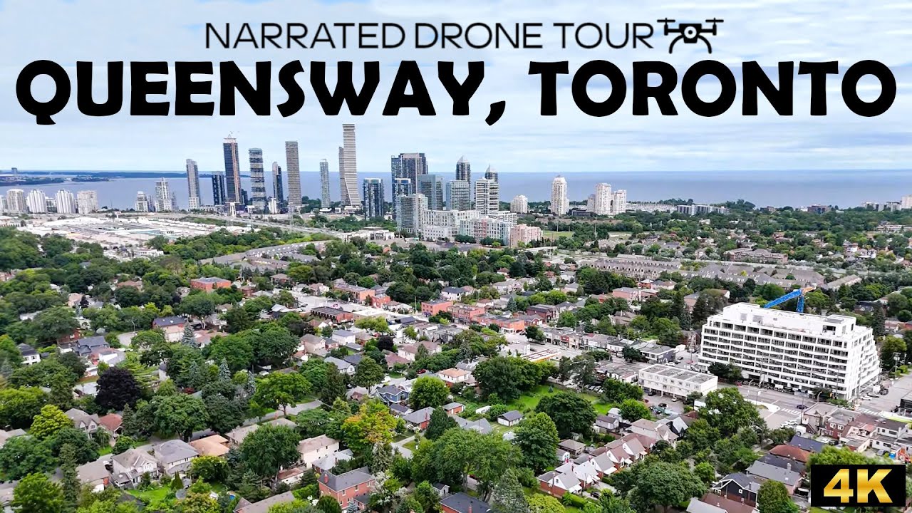 Exploring The Queensway, Toronto, Ontario 🏙️ | Stunning 4K Drone Footage 🎥 | Toronto from Above 🌟
