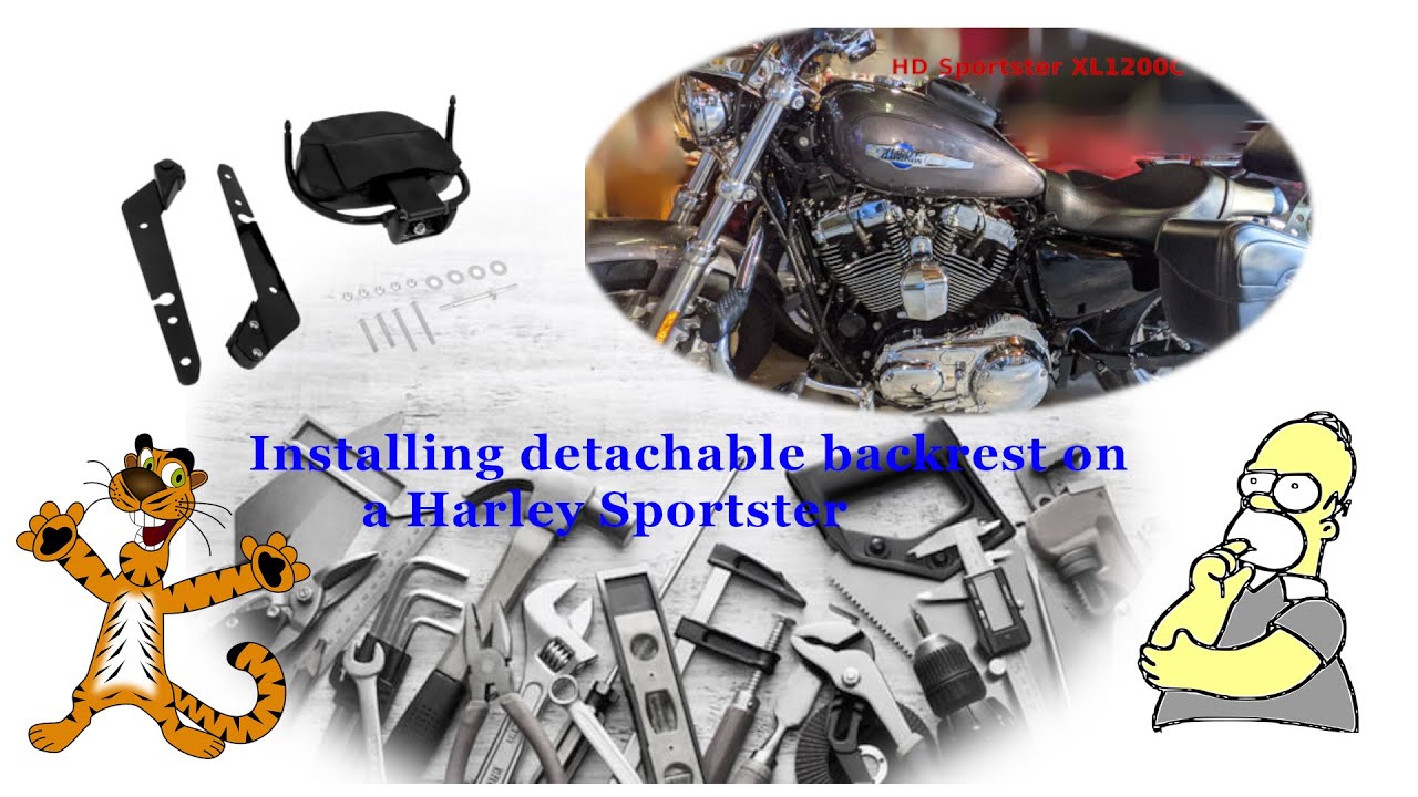 Installing a detachable backrest for 2016 Harley Sportster XL1200 custom.