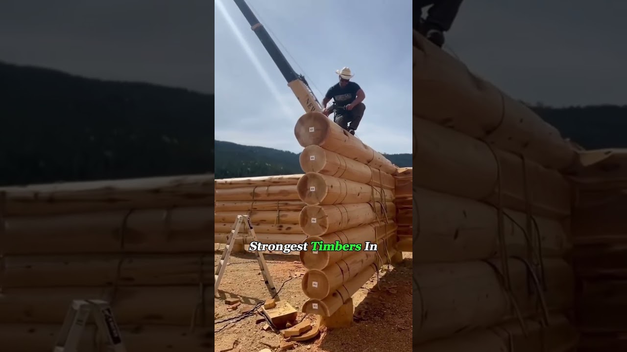 A massive fir tree turned into a luxurious log house.#art #loghomebuild #handmadehome