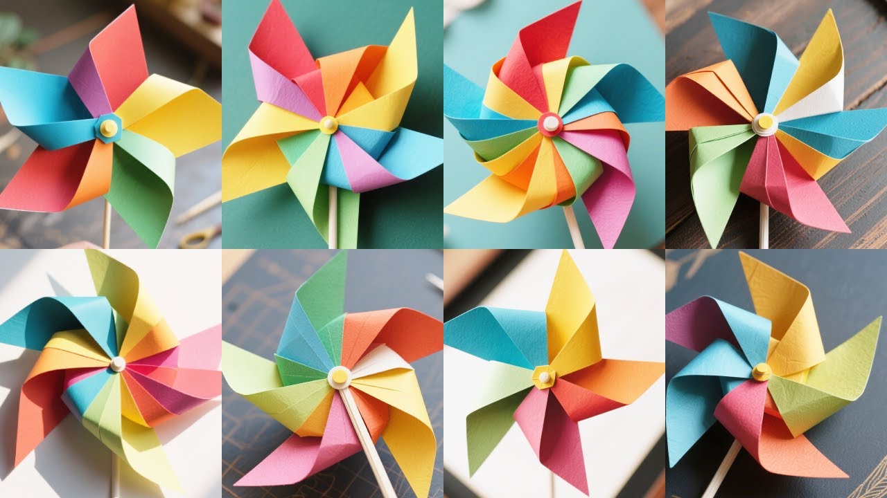 DIY Paper Colorful Windmill | Paper Craft Ideas #shorts #papercraft