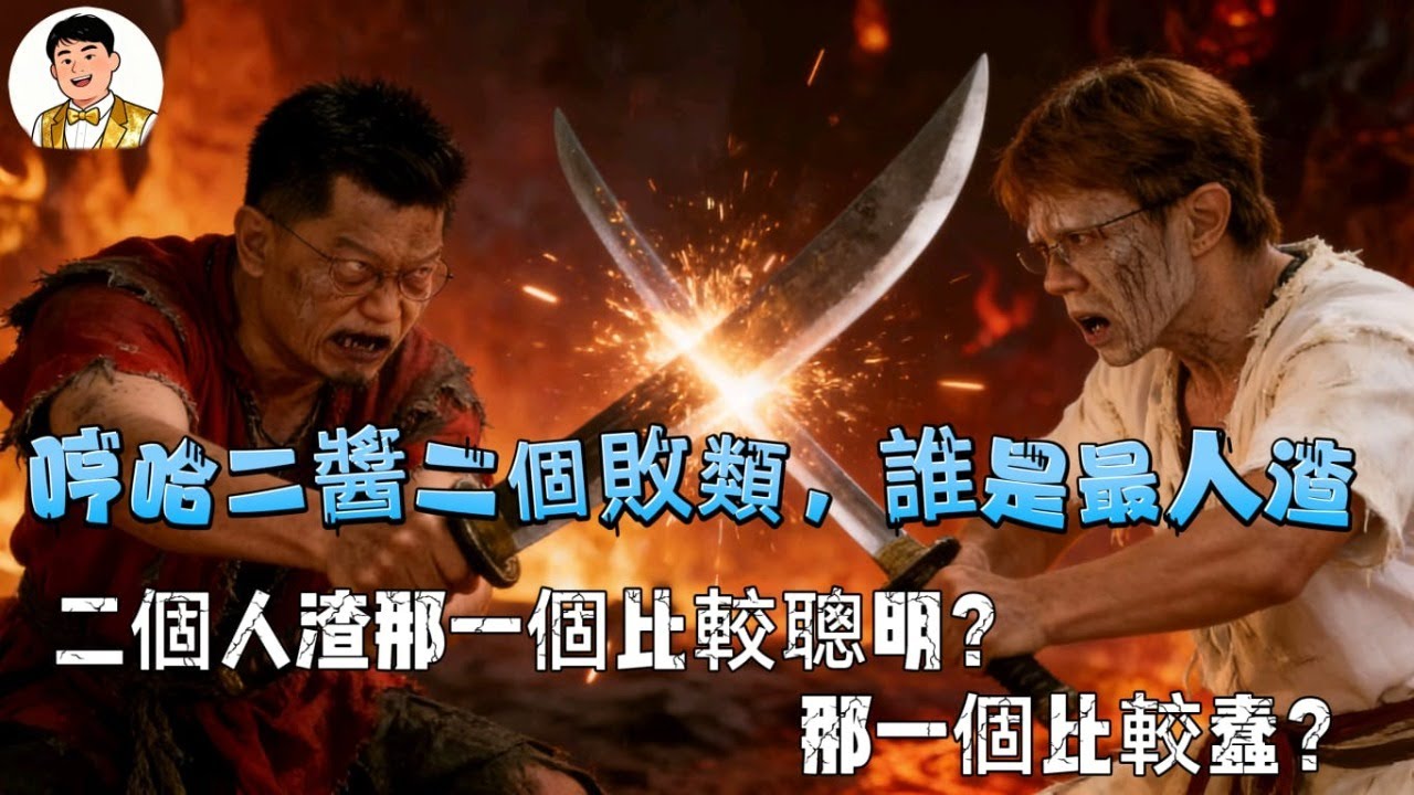 哼哈二將二個敗類，誰是最人渣，二個人渣那一個比較聰明，那一個比較蠢？