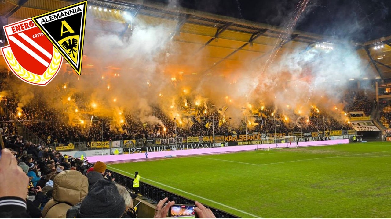Pyro Aachen-Fans gegen Cottbus | Alemannia Aachen - Energie Cottbus 4:1