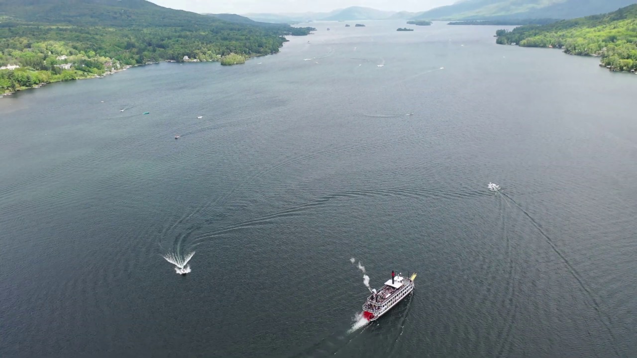 Minne Ha Ha Steam Boat on Lake George NY 2019 4K