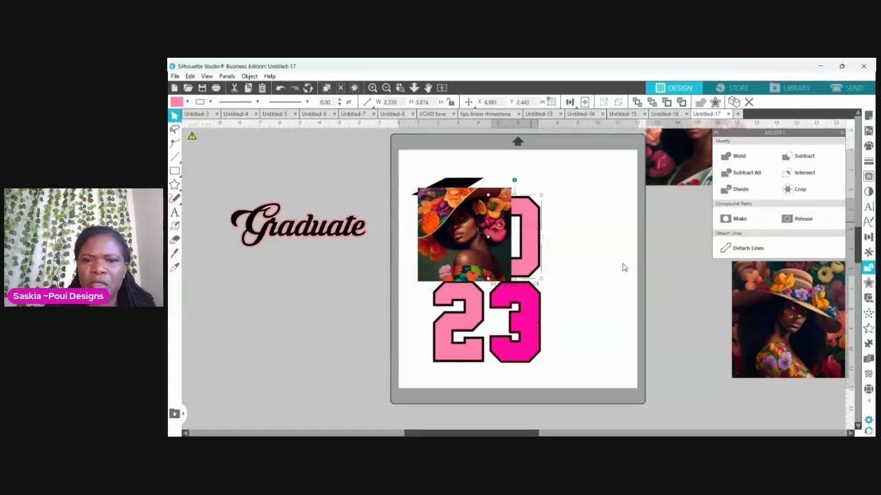 How To Add Pictures into numbers in Silhouette Studio #silhouettestudio #graduation2023 #pouidesigns