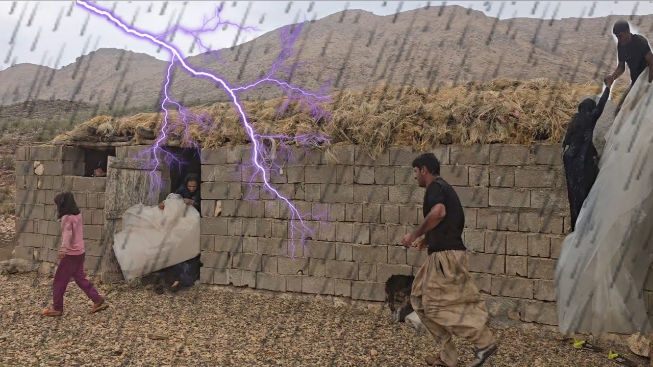 🌧️🏕️ Nomadic life on a rainy day | Nomads' efforts to survive the storm