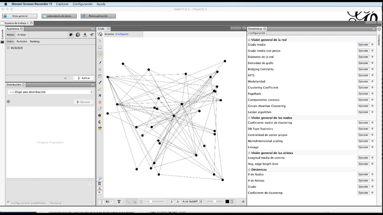 Análisis de Redes Aplicado. 3.1. Métricas básicas (con GePhi)