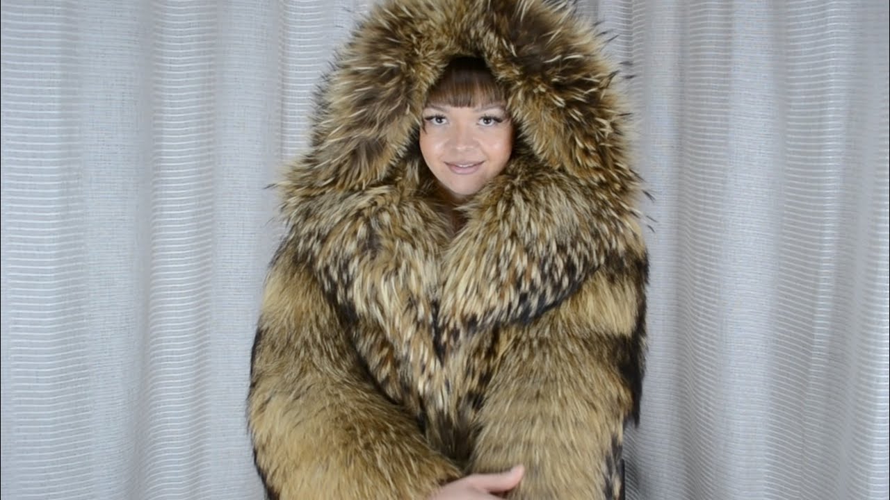 Fur coat raccoon hoodie | FursBerry furs shop ebay sale | Fur love