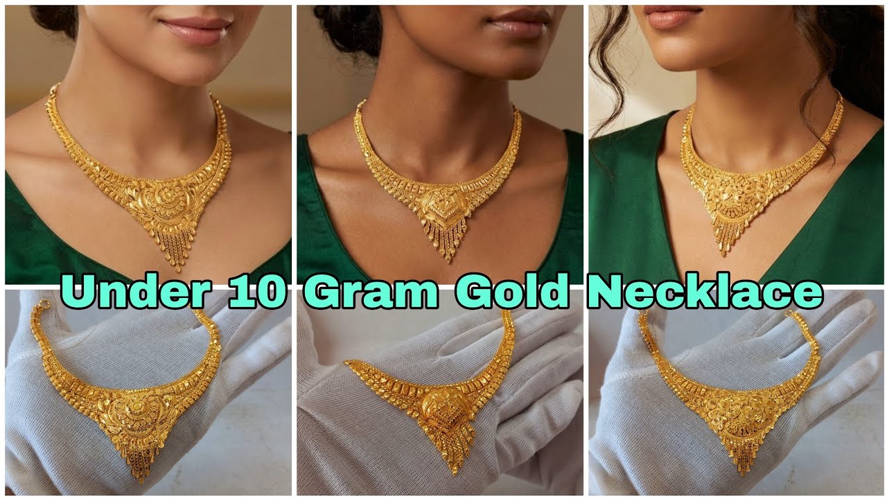 9 to 10 Gram Gold Necklace Design with Price | Latest Lightweight Haar @trisha gold art