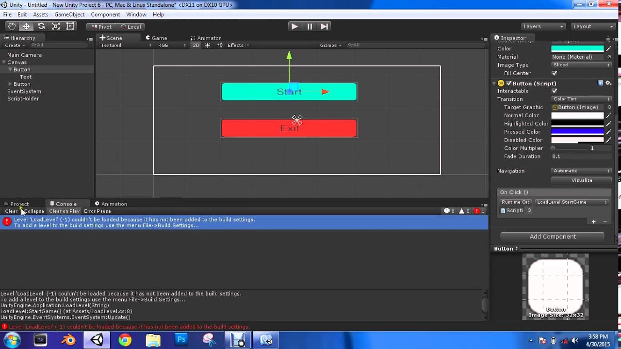 How to make a main menu in 2 ways!!!! with unity3d