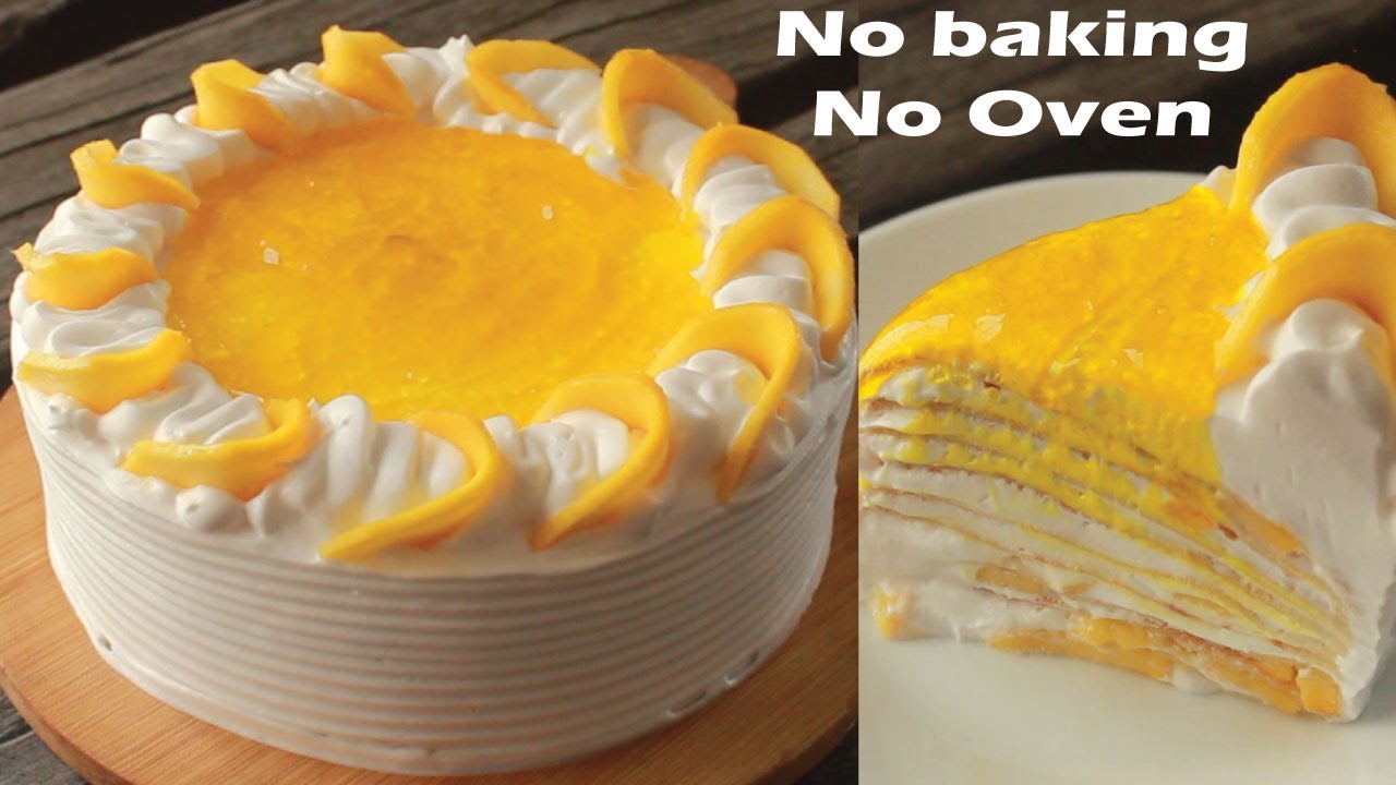 No Bake Mango Cake | Mango Crepe Cake Recipe By Chef Hafsa | Hafsas Kitchen