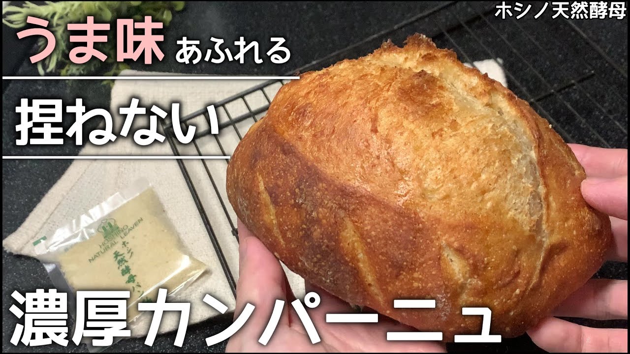 【捏ねない】強力粉メイン！濃厚カンパーニュのレシピ【ホシノ天然酵母】