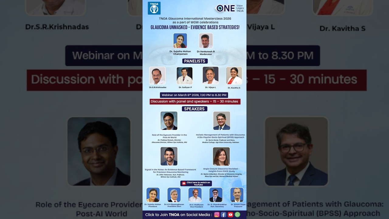 TNOA - Glaucoma International Masterclass 2026 - Glaucoma Unmasked – Evidence Based Strategies!