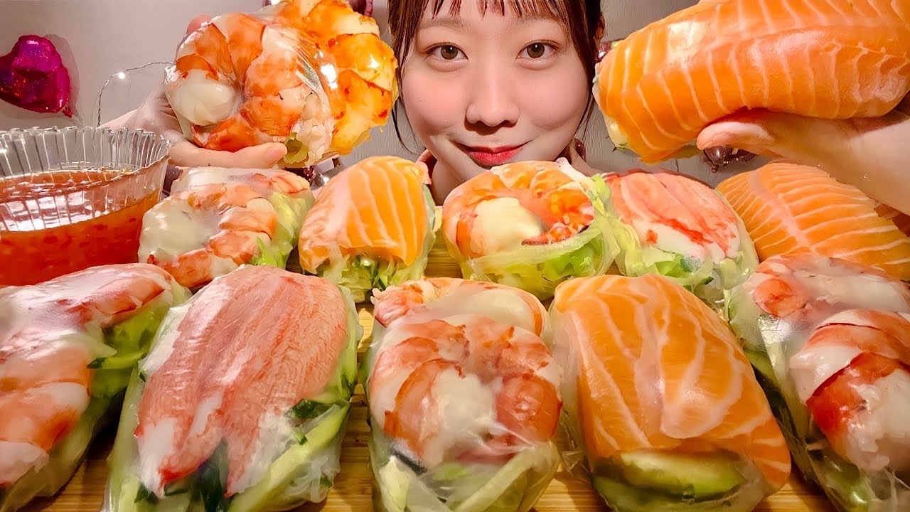 ASMR свежие блинчики с начинкой【русские субтитры】【Mukbang/ Eating Sounds】