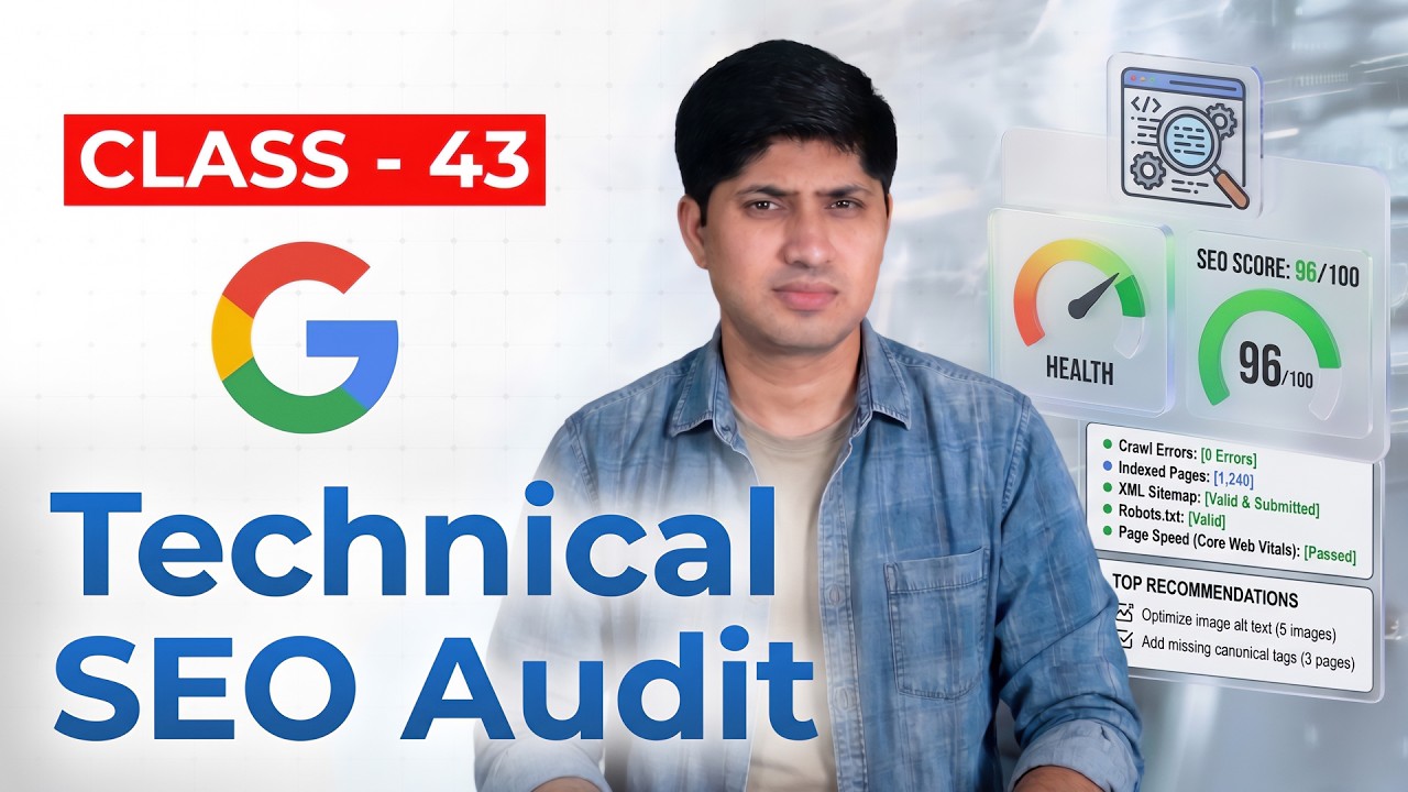 Class 43 - Technical SEO Audit | Website Audit - Advanced SEO Course 2026 - GEO Course - SEO Course