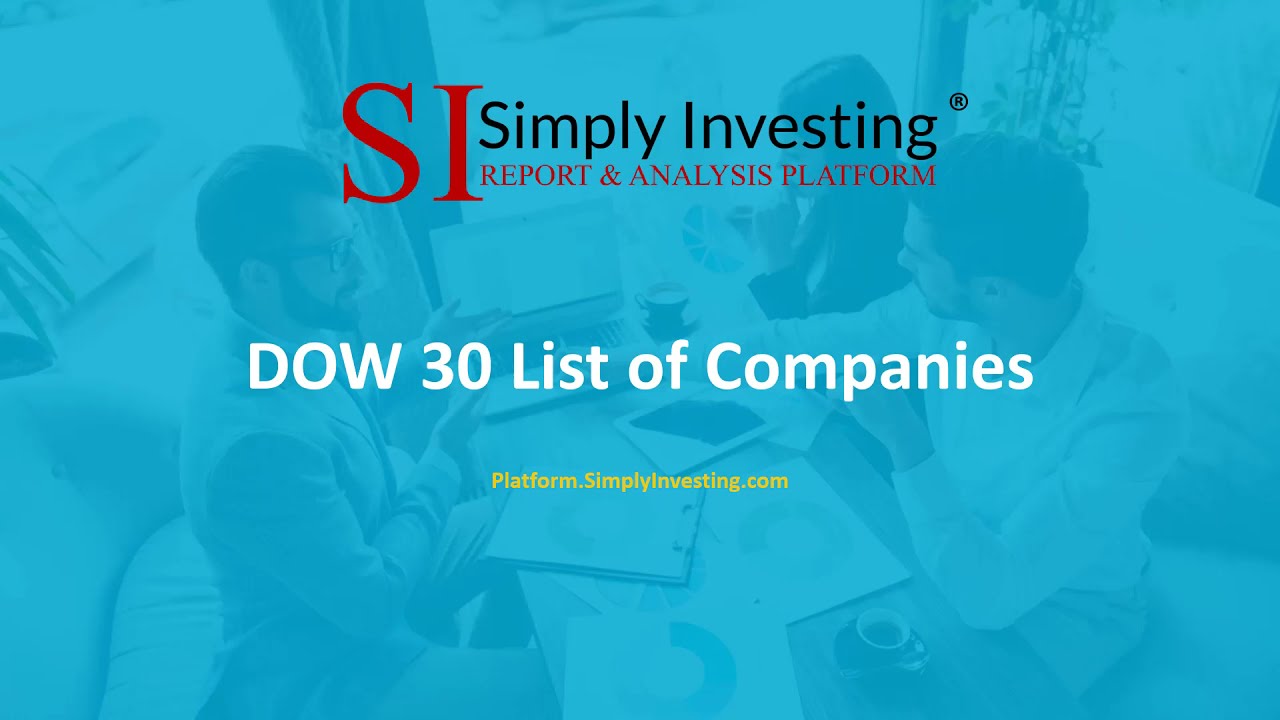Simply Investing Platform: DOW 30 List of Companies