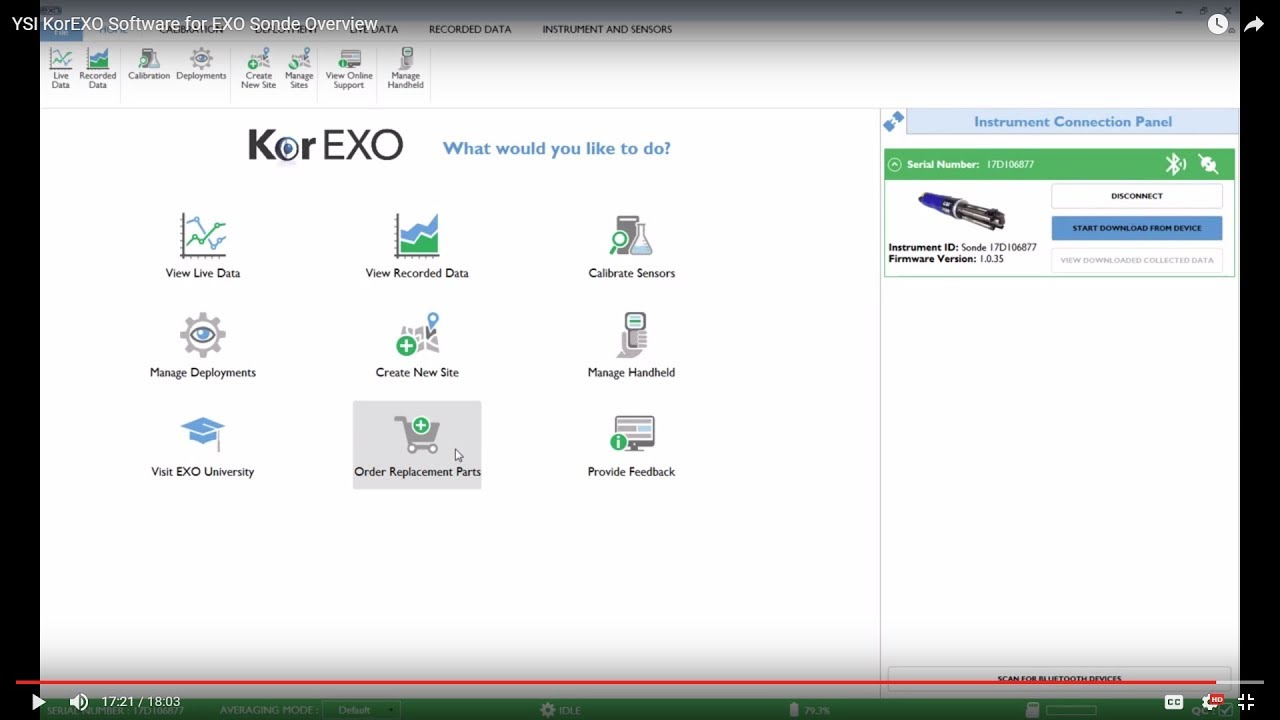YSI KorEXO Software for EXO Sonde Overview