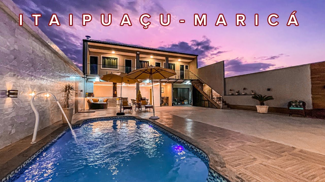 CASA COM 7 QUARTOS E UMA ÁREA DE LAZER DOS SONHOS! A 3 QUADRAS DA PRAIA DE ITAIPUAÇU, MARICÁ/RJ