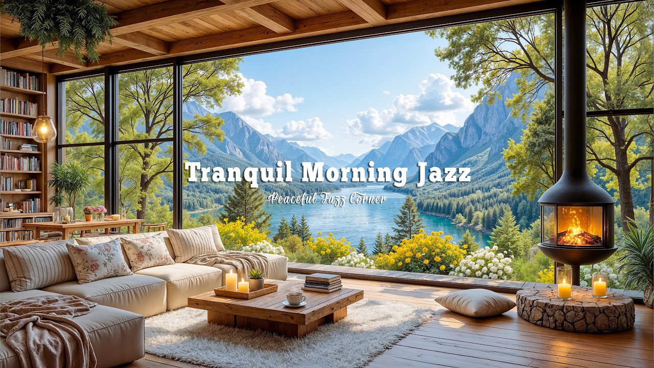 Tranquil Morning Jazz Music In Living Room | Smooth Jazz Melody In Spring Forest For Relaxing Mind