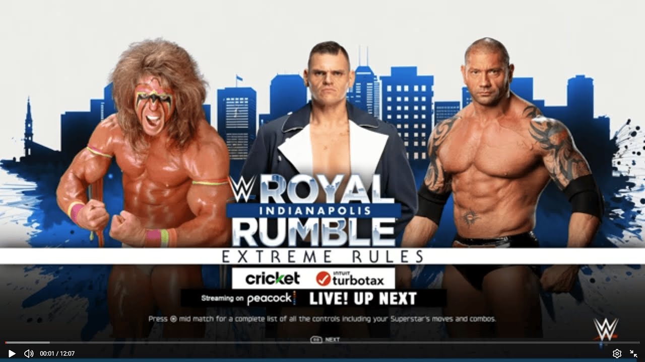 WWE 2K25 - Ultimate Warrior против Gunther против Batista | Тройной бой по правилам Extreme Rules!