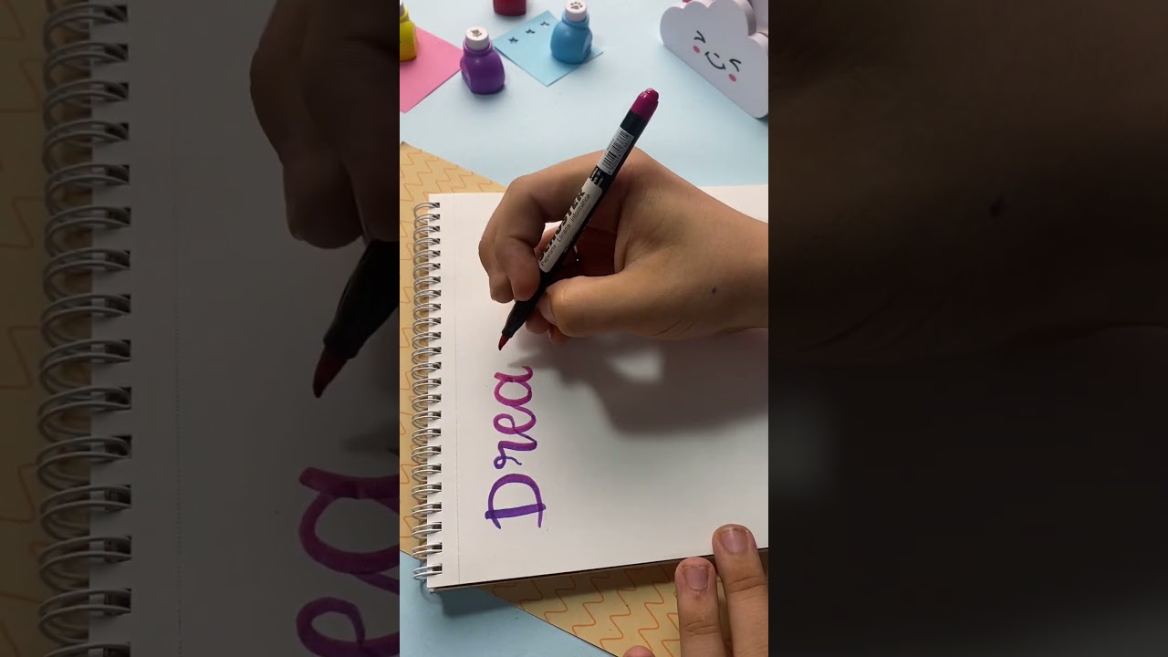 LETTERING COM EFEITO DEGRADÊ COM CANETA BRUSH PEN, FICA SUPER LINDO! 