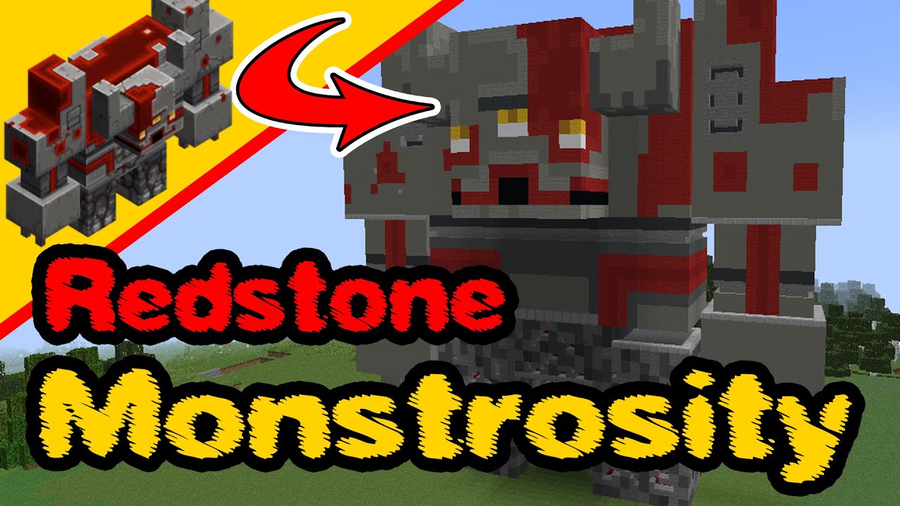 Minecraft Dungeons Redstone Monstrosity, Mob Build, Minecraft Statue, Tutorial, java, Bedrock