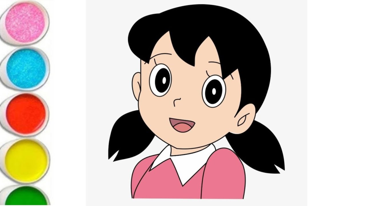 How to draw Shizuka from Doraemon easy step by step | Shizuka drawing for kids